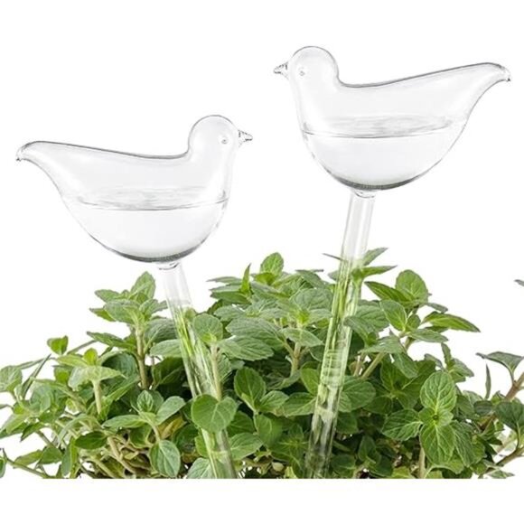 Plant Self Watering Globes Glass Water Bulbs for Planter Insert, Bird Shape - Picture 8 of 8